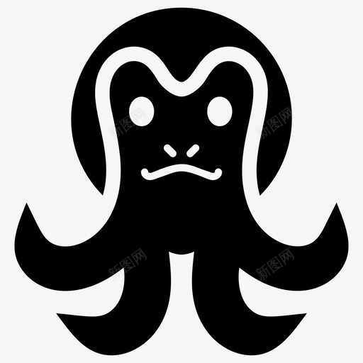 章鱼动物表情符号图标svg_新图网 https://ixintu.com 动物 图标 海洋生物 章鱼 符号 表情