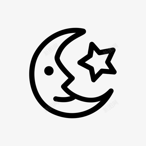 月亮和星星孩子夜晚图标svg_新图网 https://ixintu.com 夜晚 孩子 微笑 月亮和星星