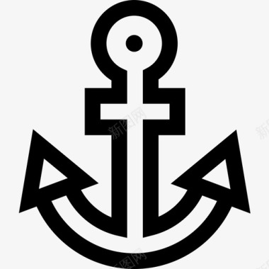 海盗轮廓线锚图标图标