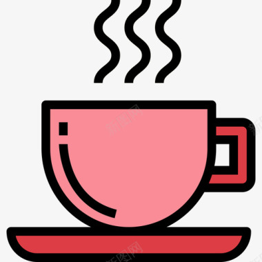 咖啡杯蜜月2线性颜色图标图标