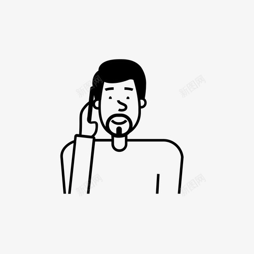 有胡子的男人打电话手机脸上的头发图标svg_新图网 https://ixintu.com 各种各样的人 手机 有胡子的男人打电话 电话 脸上的头发