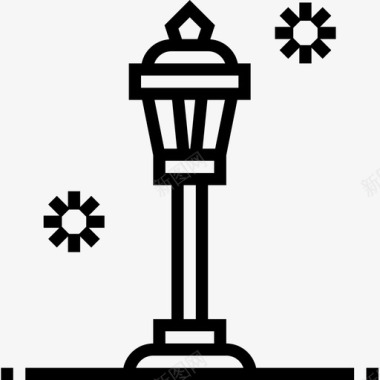 灯柱法国符号线性图标图标