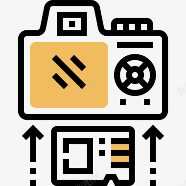 存储卡相机及配件7黄色阴影图标图标