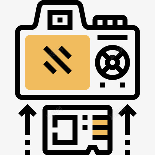 存储卡相机及配件7黄色阴影图标svg_新图网 https://ixintu.com 存储卡 相机 配件 阴影 黄色
