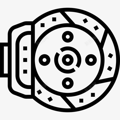 盘式制动器智能汽车线性图标svg_新图网 https://ixintu.com 智能汽车 盘式制动器 线性