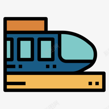 地铁9号火车站直线色图标图标