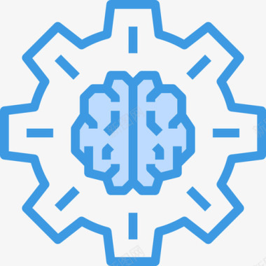 装备大脑概念5蓝色图标图标