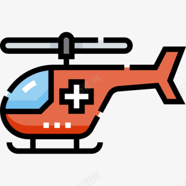 直升机健康46线性颜色图标图标