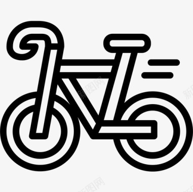 自行车运动68直线型图标图标