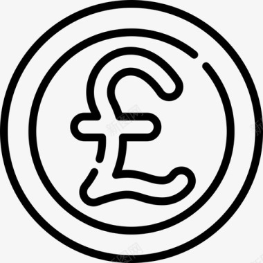 英镑货币6直系图标图标
