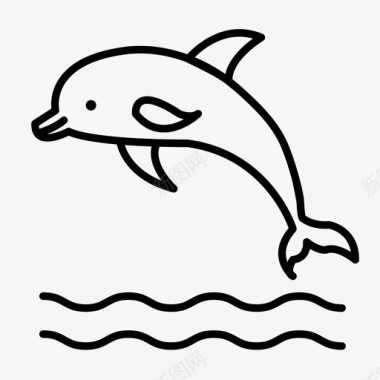 海豚海滩假日图标图标
