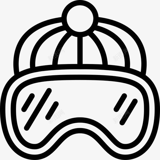 帽子冬季运动25直线型图标svg_新图网 https://ixintu.com 冬季运动25 帽子 直线型