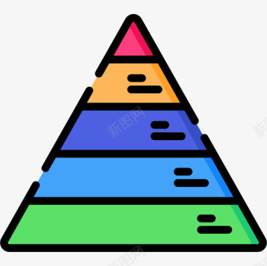 金字塔生物学9线性颜色图标图标