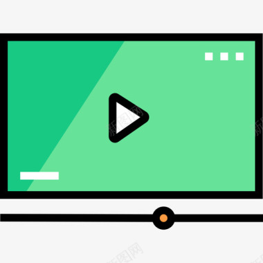 视频播放器音频和视频19线性颜色图标图标