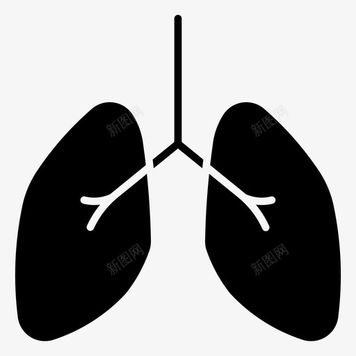 肺解剖学呼吸图标svg_新图网 https://ixintu.com 人体 健康 呼吸 器官 解剖学