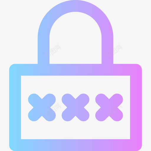 挂锁数据保护23渐变图标svg_新图网 https://ixintu.com 保护 挂锁 数据 渐变
