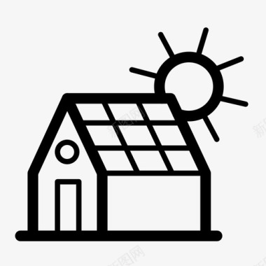 太阳能生态住宅图标图标