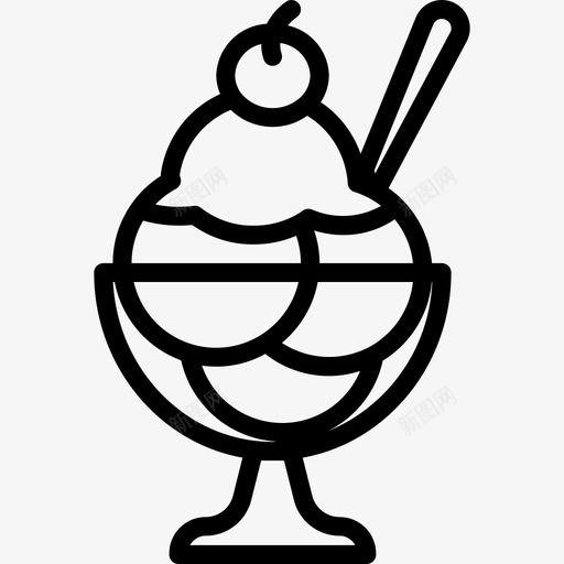 冰淇淋庆祝派对直系图标svg_新图网 https://ixintu.com 冰淇淋 庆祝派对 直系