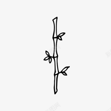 植物竹子手绘图标图标