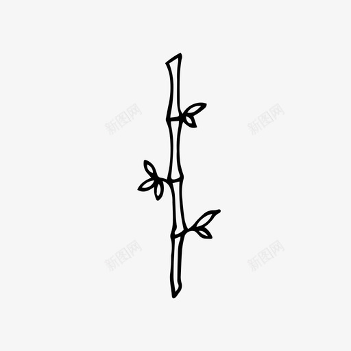 植物竹子手绘图标svg_新图网 https://ixintu.com 叶子 手绘 植物 竹子 自然