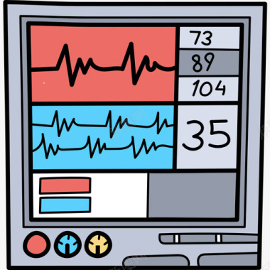 心电图医疗器械17彩色图标图标