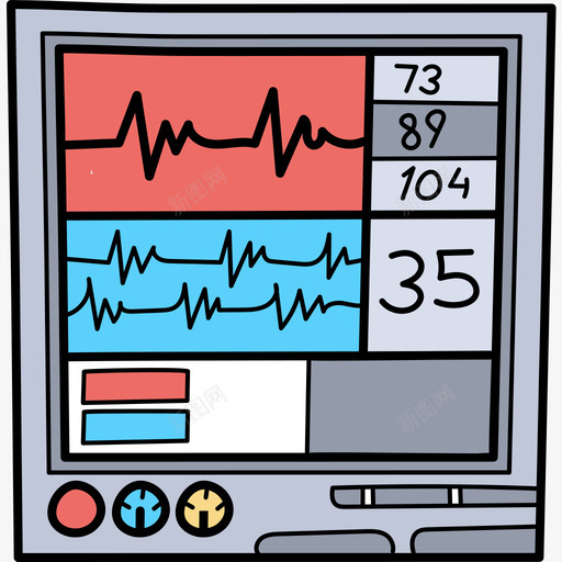 心电图医疗器械17彩色图标svg_新图网 https://ixintu.com 医疗器械17 彩色 心电图