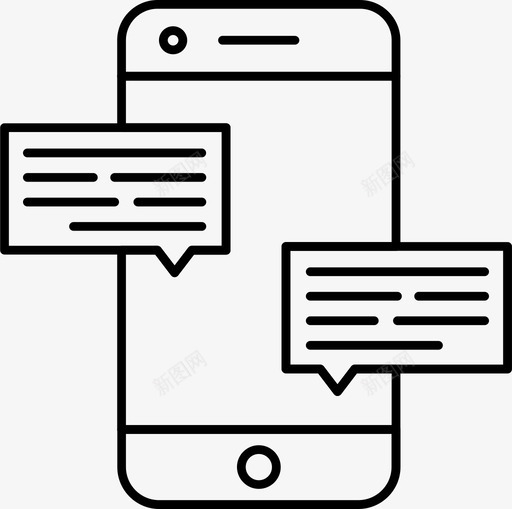 手机聊天信息图标svg_新图网 https://ixintu.com 信息 帮助和支持 手机 短信 聊天