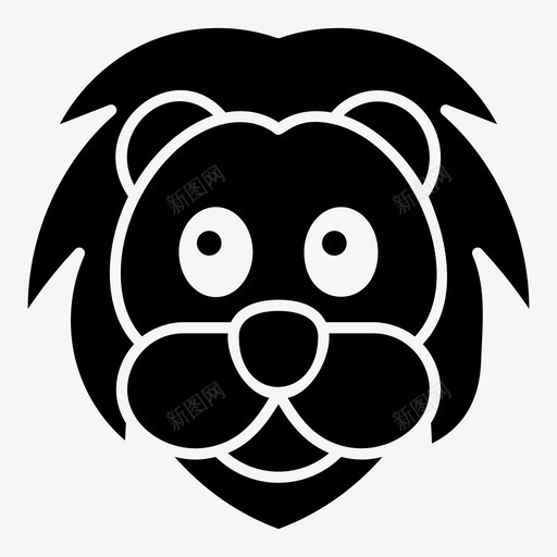 狮子脸动物表情符号图标svg_新图网 https://ixintu.com 动物 哺乳动物 图标 狮子 符号 表情 野生动物