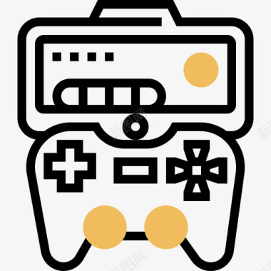 控制器视频游戏7黄影图标图标