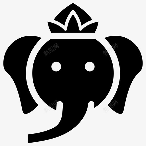 大象脸大象头表情符号图标svg_新图网 https://ixintu.com 图标 大象 情感 符号 表情 象头