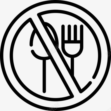没有食物信号禁止7线性图标图标