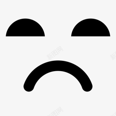 悲伤的脸失望情绪图标图标
