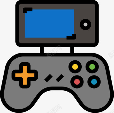 游戏控制器vr7线性颜色图标图标