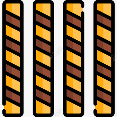 糖果棒糖果和糖果14线性颜色图标图标