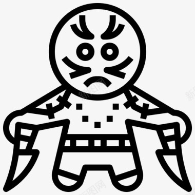 超级英雄超级英雄化身直线型图标图标