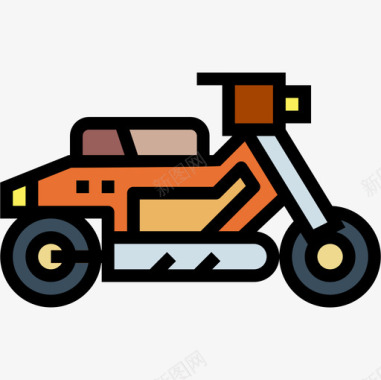 摩托车运输153线性颜色图标图标
