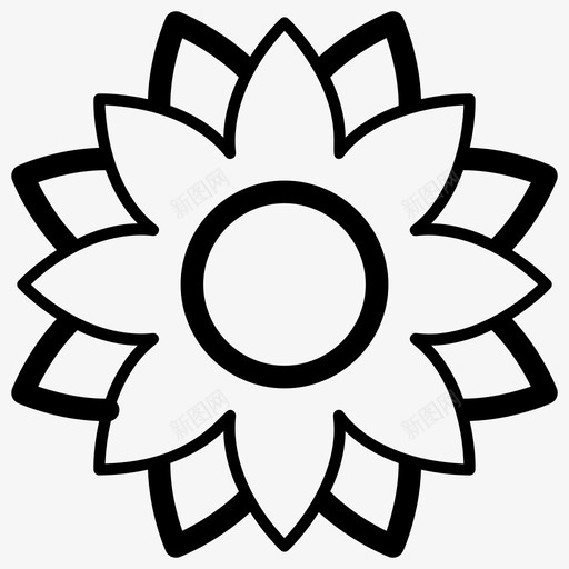 太阳花装饰花花图标svg_新图网 https://ixintu.com 向日葵 太阳花 符号 表情 装饰 设计