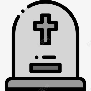 坟墓葬礼21直系颜色图标图标