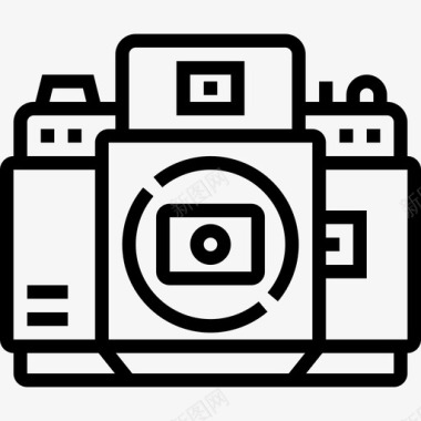 摄影照相机和附件6线性图标图标