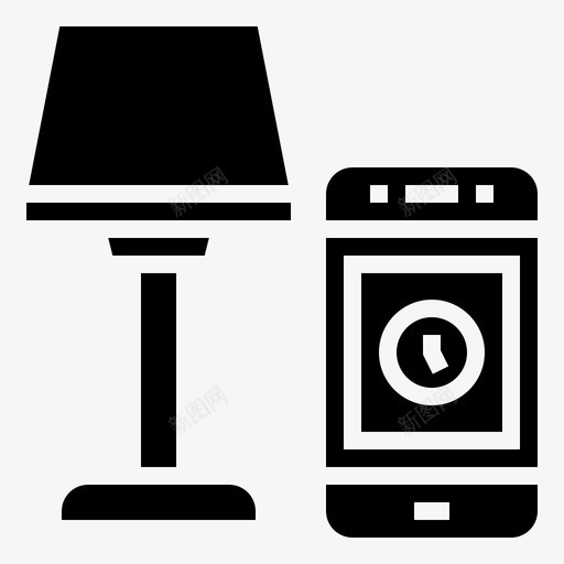 灯光计时器移动遥控图标svg_新图网 https://ixintu.com smarthouseglyph 手机 智能 灯光 移动 计时器 遥控