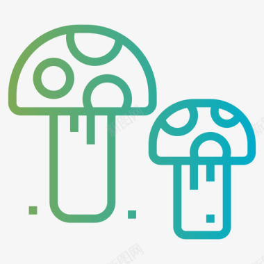 蘑菇嬉皮士和平4渐变色图标图标