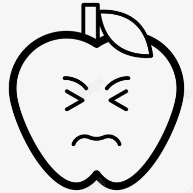 强调苹果表情符号情感图标图标