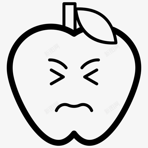 强调苹果表情符号情感图标svg_新图网 https://ixintu.com 强调苹果 情感 表情符号 表情符号线向量图标