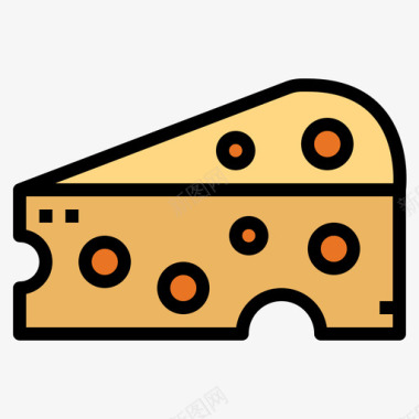 奶酪食品141线性颜色图标图标