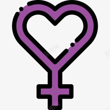 维纳斯女权主义12线性色彩图标图标