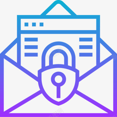 机密电子邮件机密信息4梯度图标图标