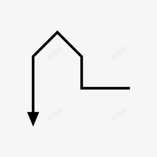 箭头方向向下图标svg_新图网 https://ixintu.com 向下 方向 箭头 转弯