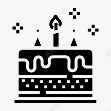 蛋糕面包店生日图标图标
