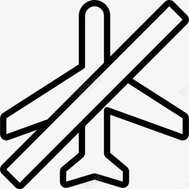飞行模式移动接口线性图标图标