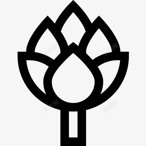 洋蓟花和植物线形图标svg_新图网 https://ixintu.com 洋蓟 线形 花和植物